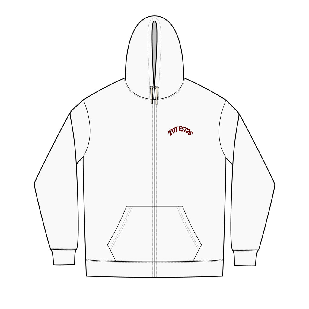 Copy of Chest-Logo Full-Zip Hoodie — Minimal Curved Text Design