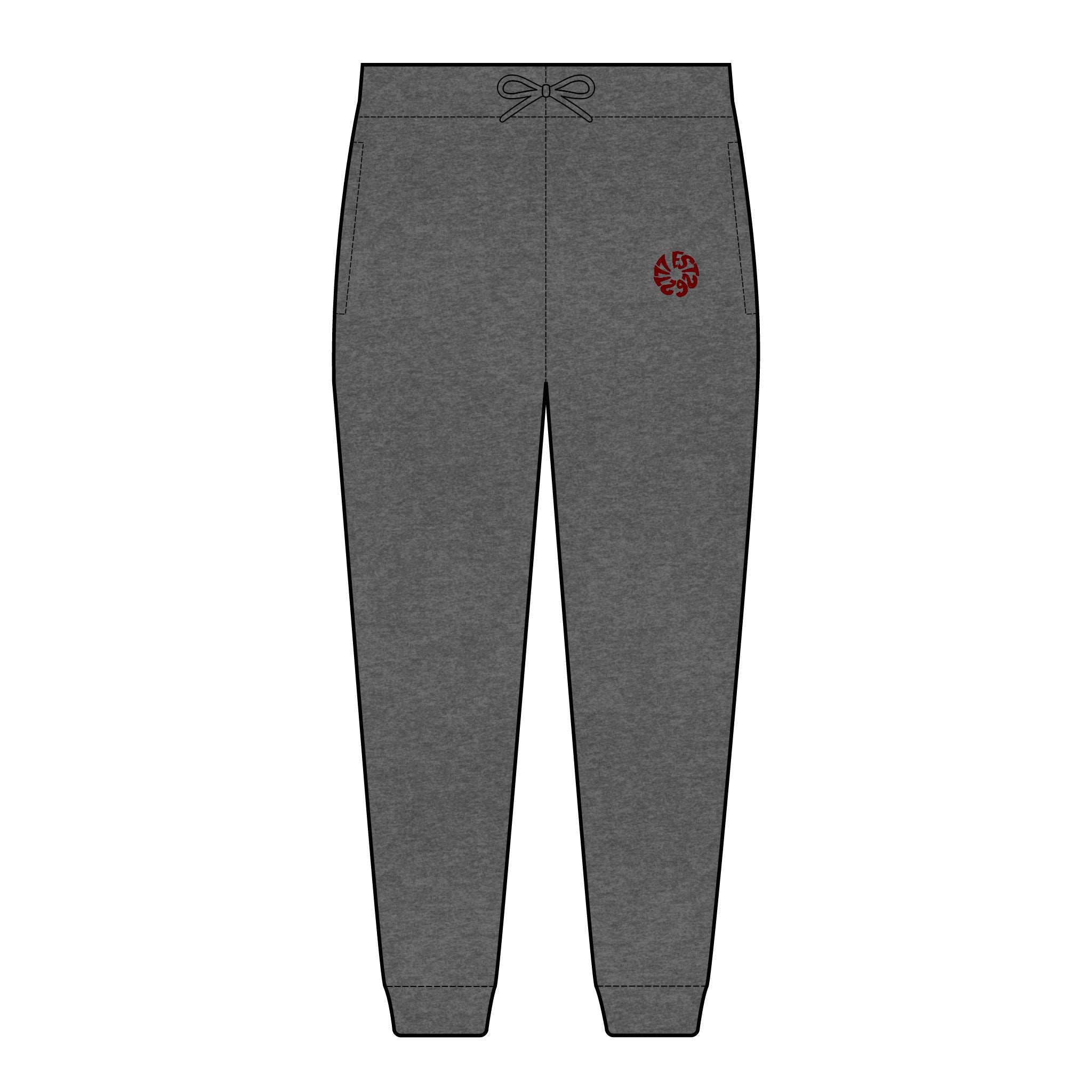 Embroidered Paw Print Joggers — Cozy Fleece Sweatpants for Pet Lovers