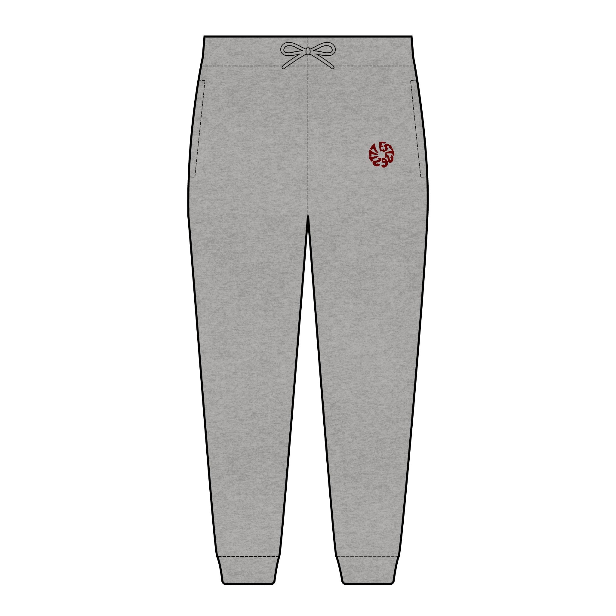 Embroidered Paw Print Joggers — Cozy Fleece Sweatpants for Pet Lovers