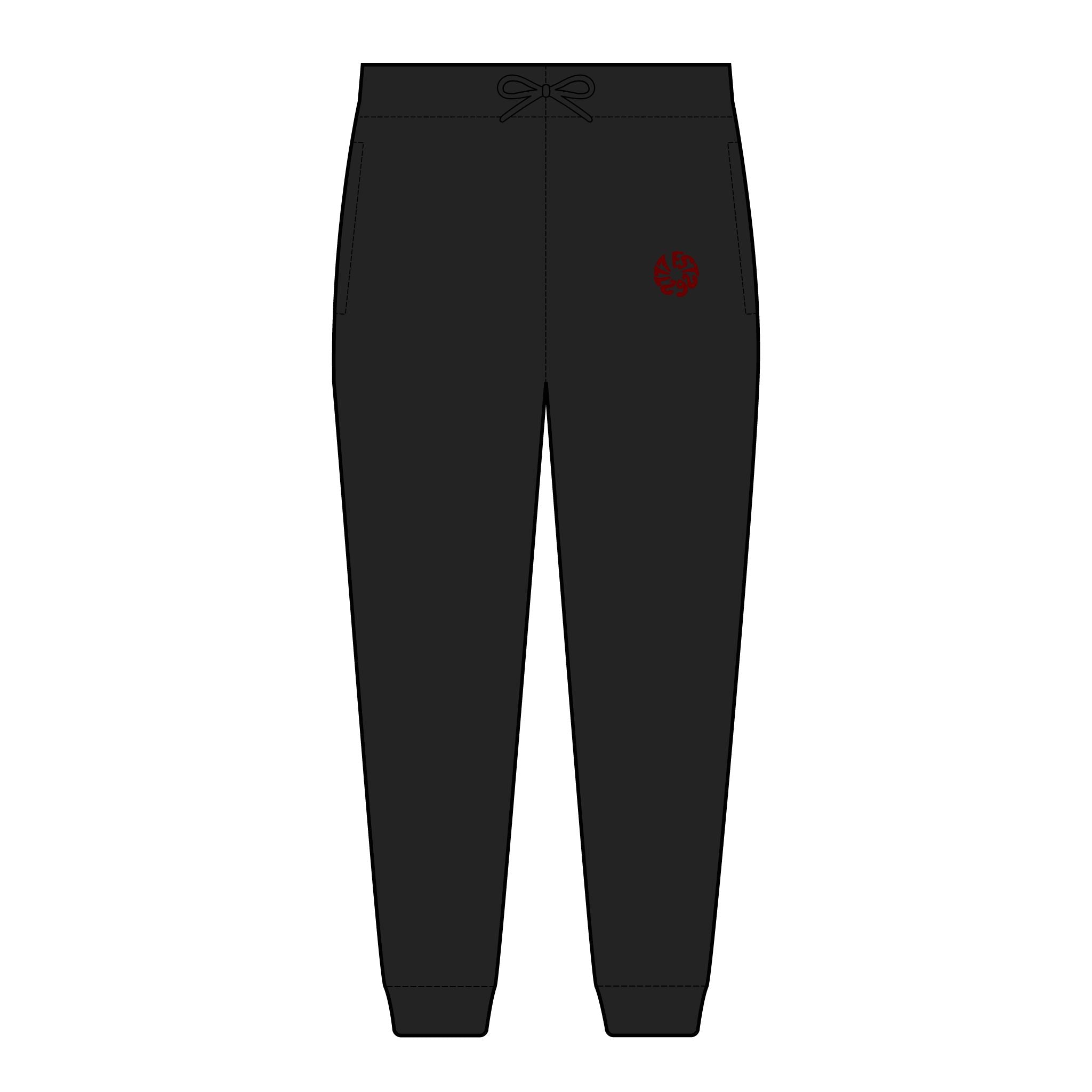 Embroidered Paw Print Joggers — Cozy Fleece Sweatpants for Pet Lovers