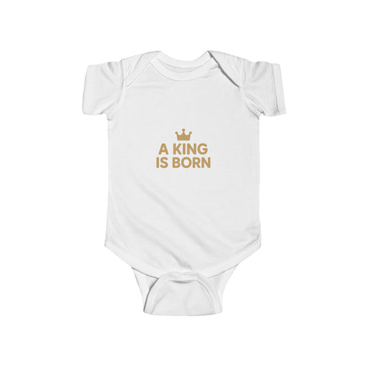 Baby Bodysuit with Crown Design - A King is Born, Newborn Gift, Baby Shower Gift, Infant Apparel, Milestone Outfit