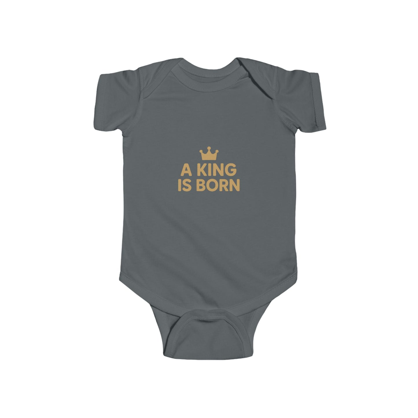 Baby Bodysuit with Crown Design - A King is Born, Newborn Gift, Baby Shower Gift, Infant Apparel, Milestone Outfit