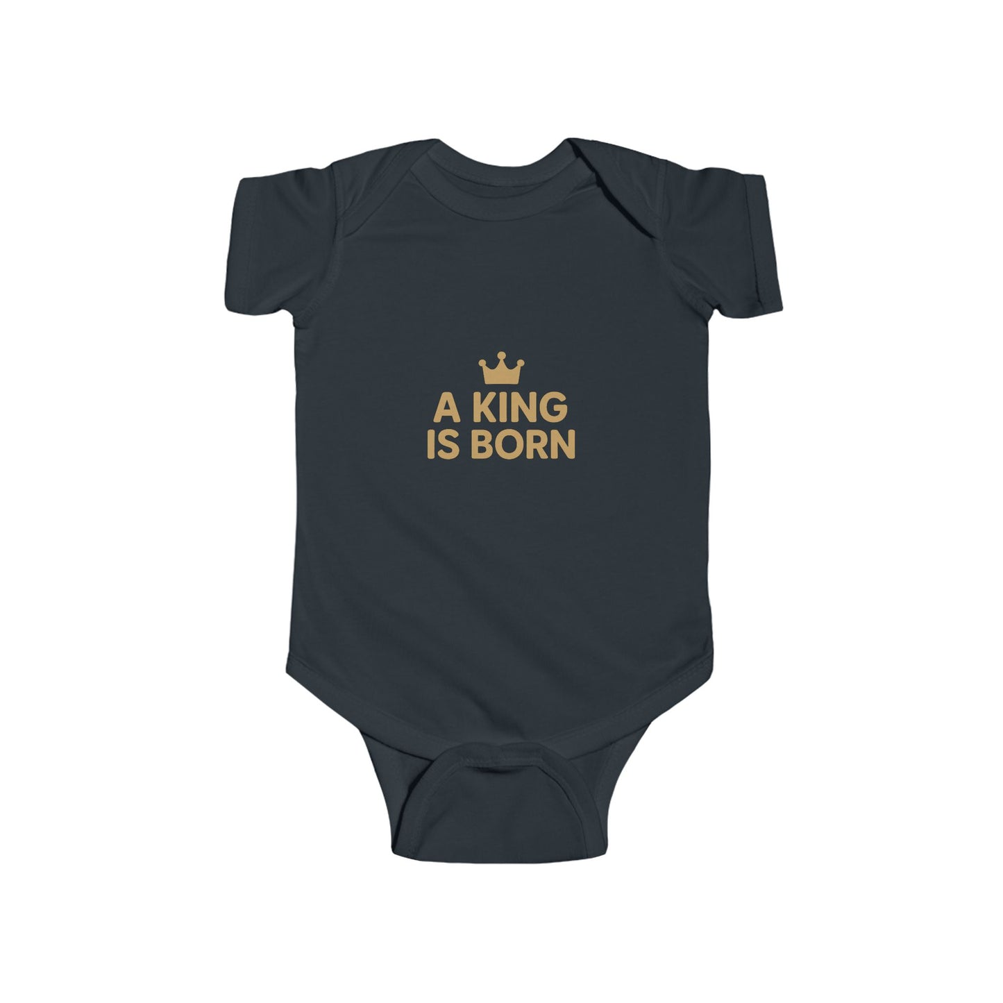 Baby Bodysuit with Crown Design - A King is Born, Newborn Gift, Baby Shower Gift, Infant Apparel, Milestone Outfit
