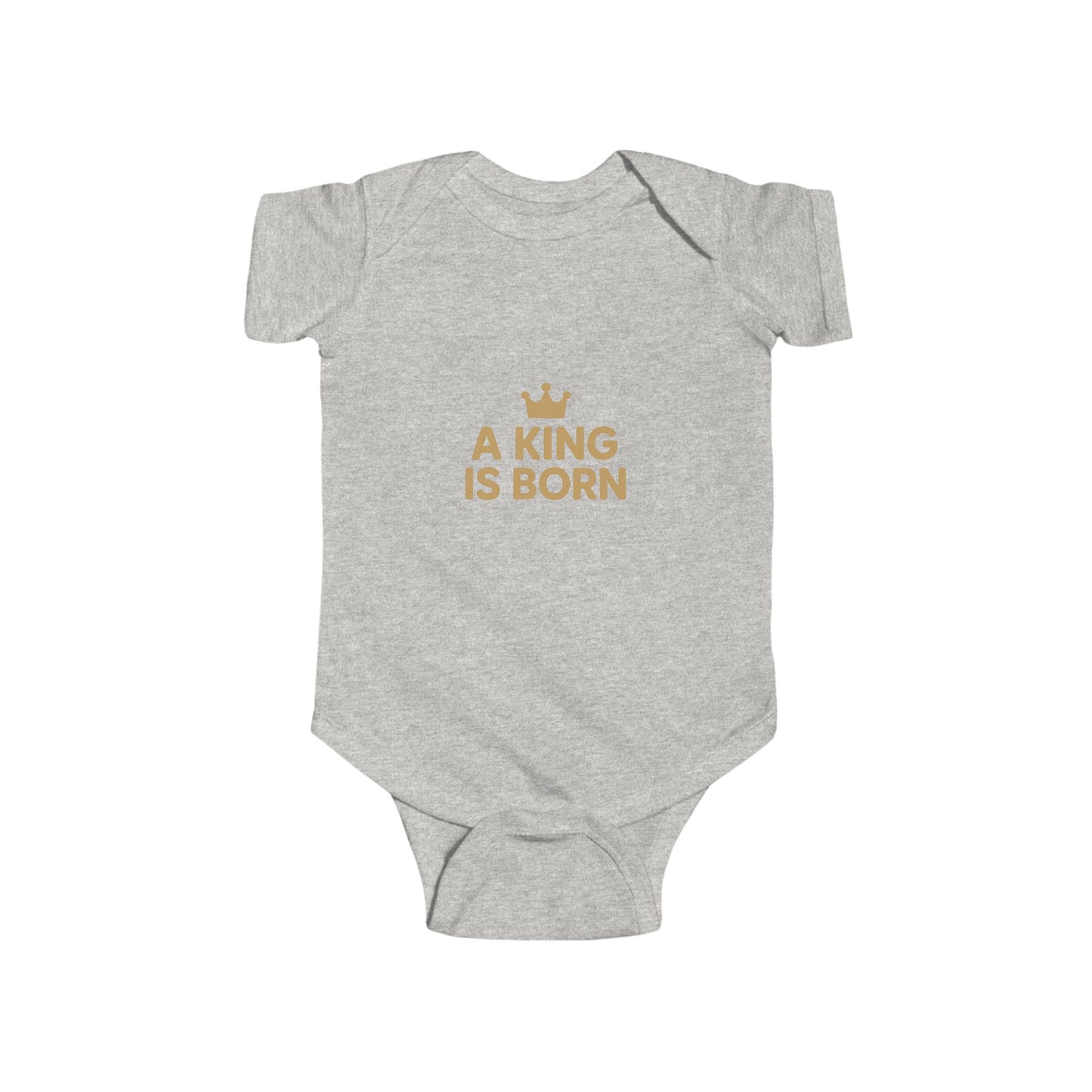 Baby Bodysuit with Crown Design - A King is Born, Newborn Gift, Baby Shower Gift, Infant Apparel, Milestone Outfit
