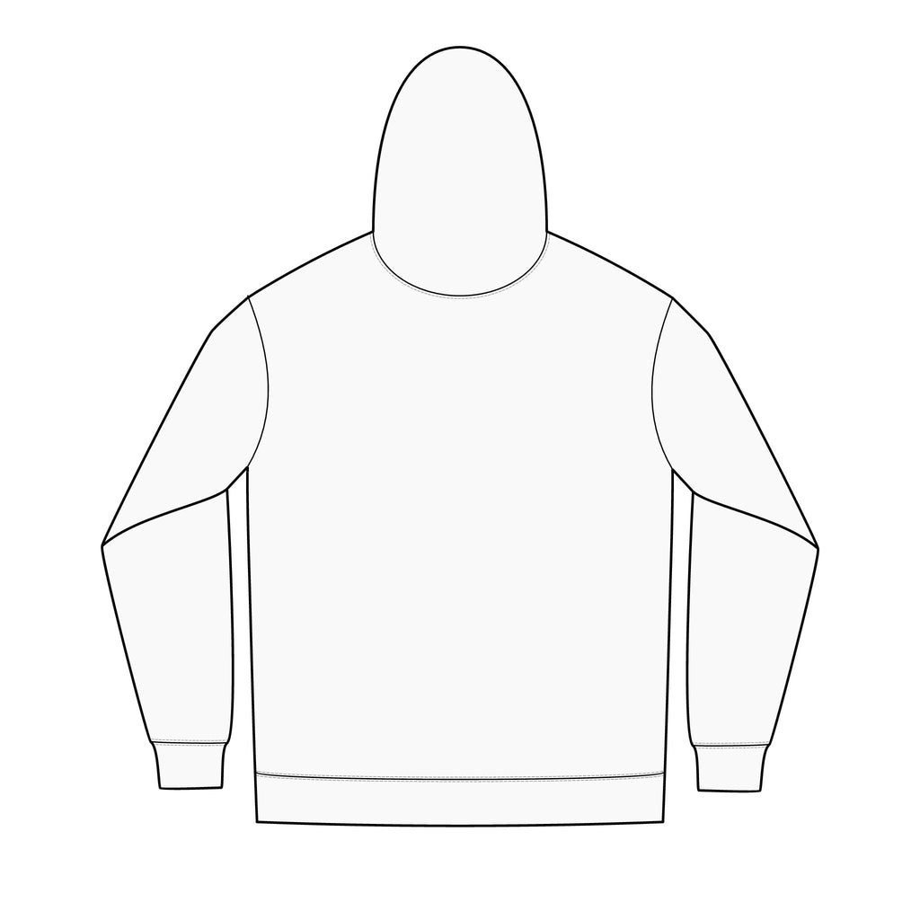Chest-Logo Full-Zip Hoodie — Minimal Curved Text Design