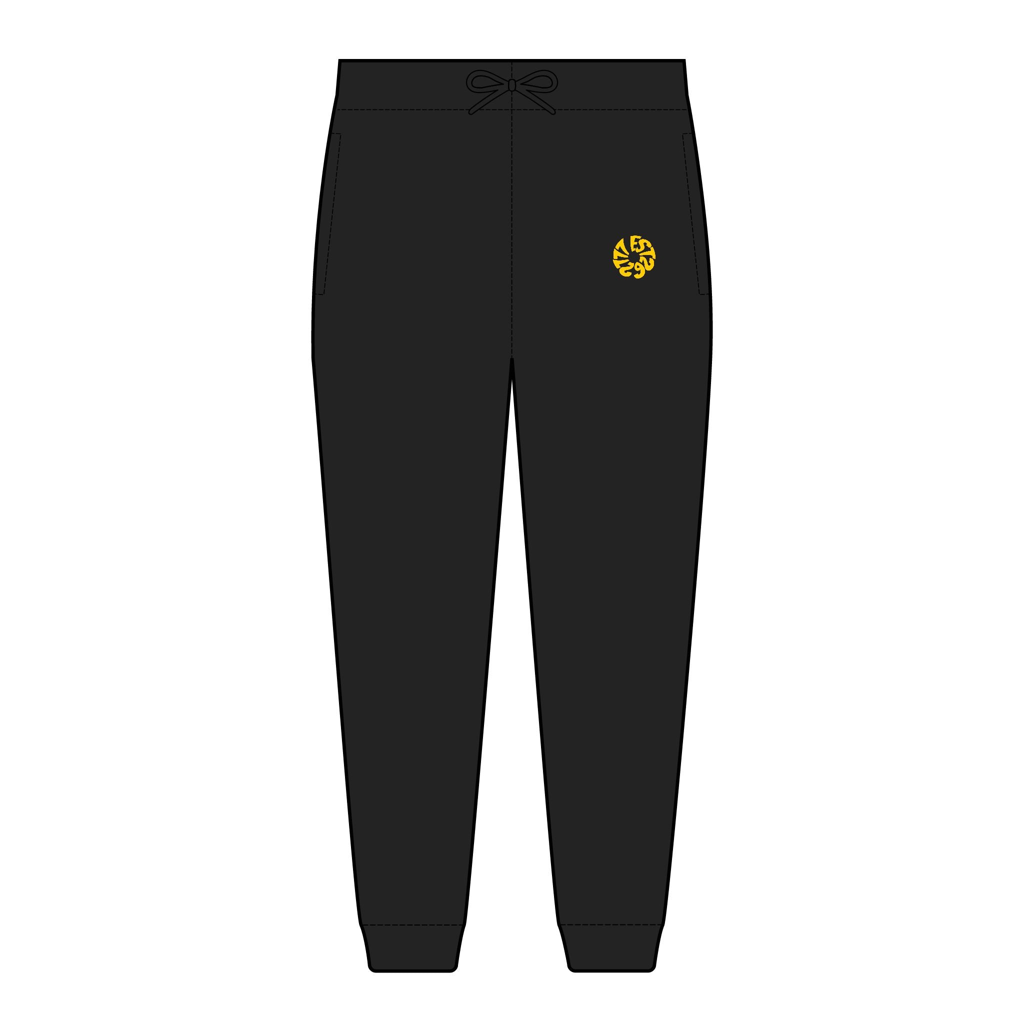 Embroidered Sunflower Joggers — Casual Fleece Sweatpants